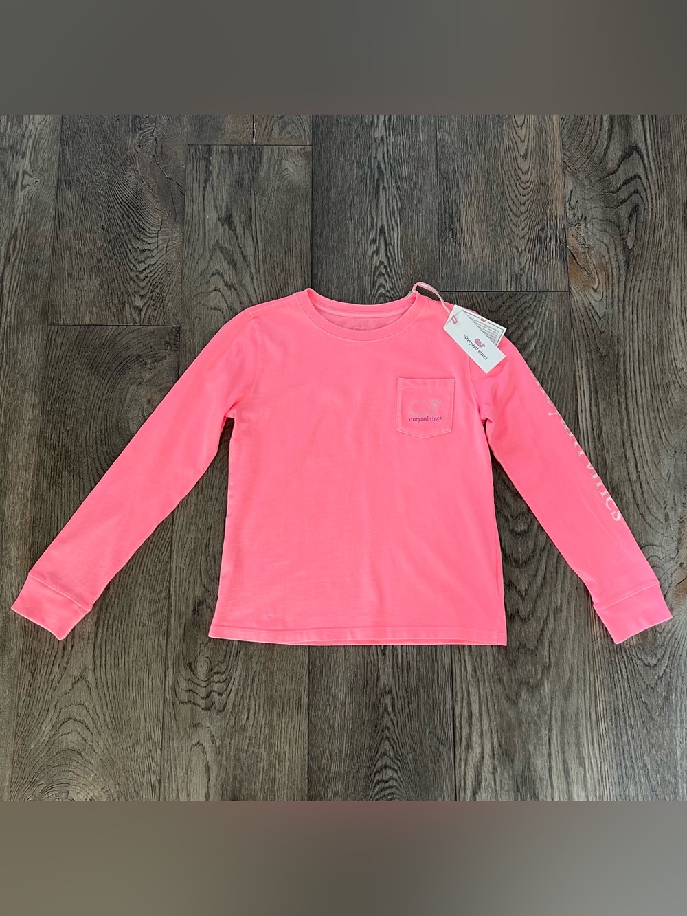 VINEYARD VINES NWT Girl’s Long Sleeve Pink Whale T-Shirt Tee Size M (10-12)